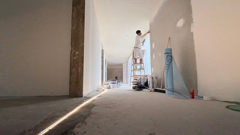 Ein Flur im Kinderhospiz, das gerade in Trier gebaut wird.