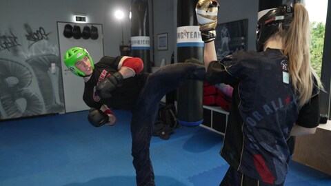 Kickbox-Training mit dem "kleinen" Bruder Fynn