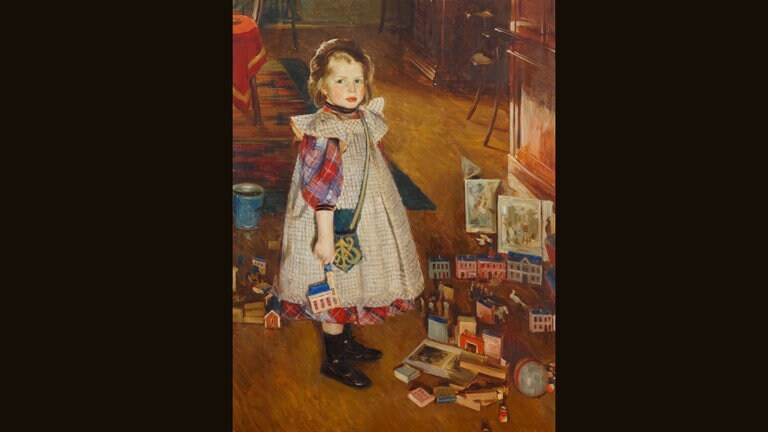 Heinrich Eduard Linde-Walther, Kind im Spielzimmer, 1901