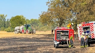 Löscharbeiten in Philippsburg