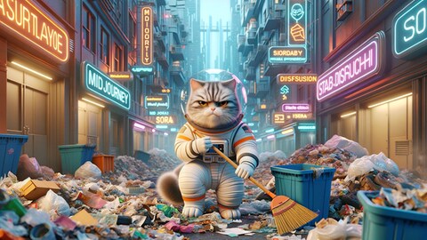 KI-erzeugtes Bild einer Astronauten-Katze