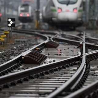 Bahnschienen und Züge im Hintergrund: Unbekannte haben Kabel an den Bahnschienen bei Ingelheim gestohlen. Das hat zu Behinderungen im Zugverkehr gesorgt. (Symbolbild)