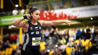 Yemisi Ogunleye bei den Deutschen Hallenmeisterschaften in Dortmund 2026.