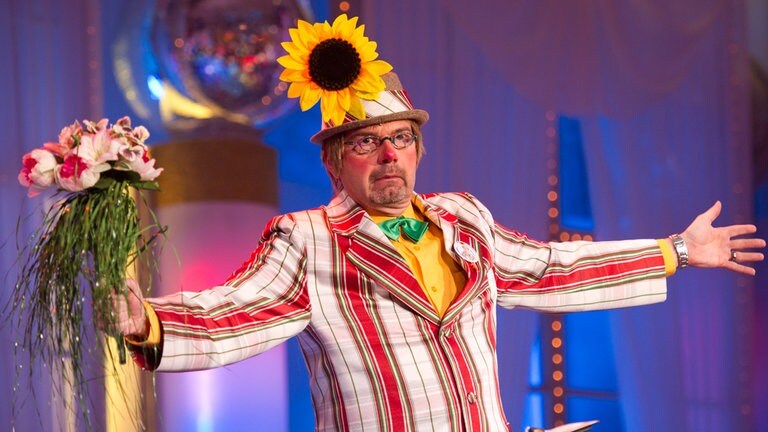 Mit 23 Auftritten ist Jürgen Wiesmann alias "Ernst Lustig - Schwiegervater in spe" einer der häufigsten Redner im Kurfürstlichen Schloss in Mainz. Hier im Jahr 2015.