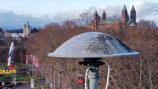 Eine Sirene in Speyer. Auch in Speyer sollten am bundesweiten Warntag Sirenen heulen.