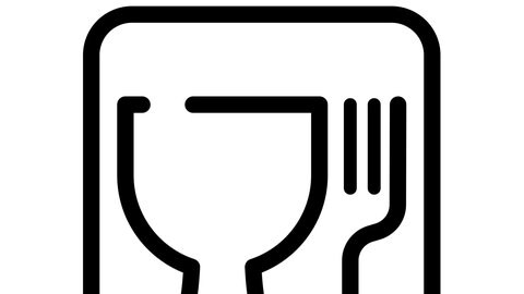Symbol Glas und Gabel