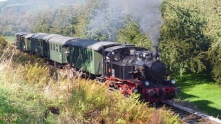 Die Achertalbahn auf der Strecke vor Kappelrodeck. An manchen Sonntagen fahren bis zu 1.000 Fahrgäste durch die Ortenau. Für sie ist der Dampfzug ein Star.