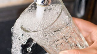 Symbolbild: Ein Glas Wasser wird an einem Wasserhahn gefüllt. 