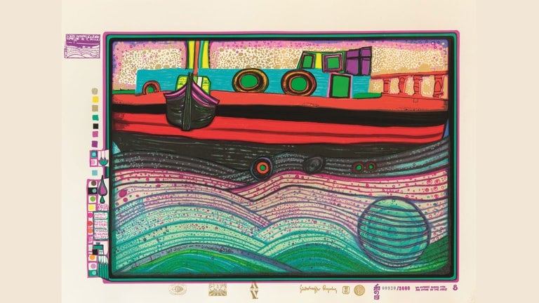 Friedensreich Hundertwasser, Regentag auf Liebe Wellen, 1972
