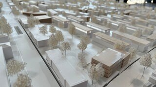 Ein Architekturmodell zeigt die geplante Erweiterung der Siedlung auf der Pfaffendorfer Höhe in Koblenz.
