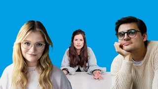 Eine Collage mit der Host von "Fakt ab!", Julia Nestlen und Caro Worbs und Miguel Robitzky von "too many tabs"