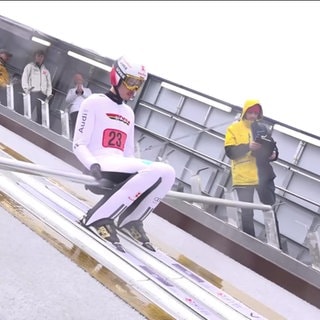 Skispringer auf der Schanze