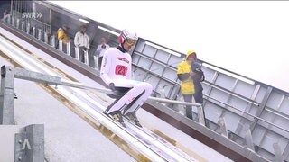 Skispringer auf der Schanze