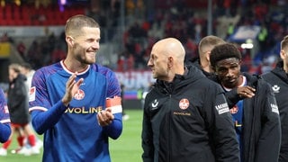 Jan Elvedi und Torsten Lieberknecht nach dem 0:0 gegen Heidenheim