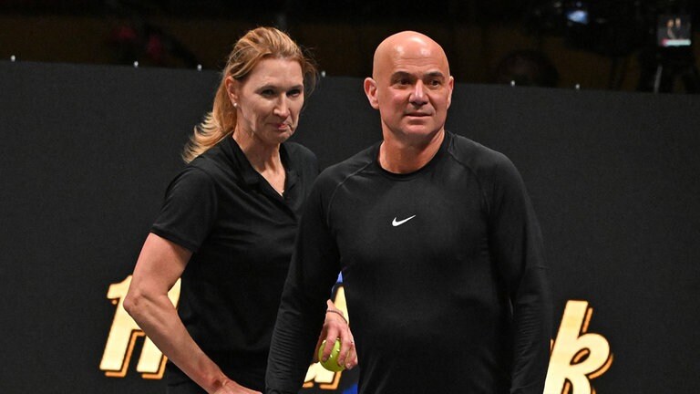 Steffi Graf und Andre Agassi bei einem Pickleball Turnier.