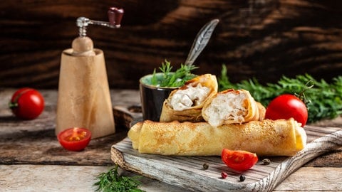 herzhaft gefüllte Pfannkuchen