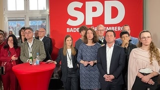 Landtagswahl 2026. Entsetzte Gesichter bei der SPD Wahlkampfparty mit Dorothea Kliche-Behnke.