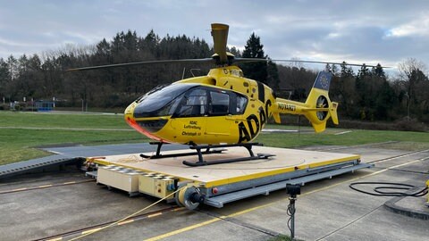 Der Rettungshubschrauber am Krankenhaus in Wittlich.