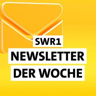 Grafik eines gelben Briefumschlags mit dem Text "SWR1 Newsletter der Woche". Hier könnt ihr den SWR1 Newsletter der Woche abonnieren. Wir halten wir euch immer aktuell auf dem Laufenden: spannende Podcasts, interessanteSWR1 Leute Sendungen, leckere Rezepte, Sendungen in Radio und Fernsehen, die ihr nicht verpassen solltet, wichtige Ratgeber und vieles mehr. 