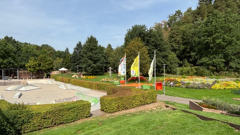 Blick auf das Gelände der Gartenschau in Kaiserslautern