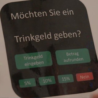 aufdringliche Trinkgeld-Taste