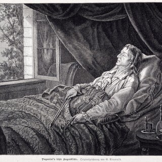 Zeichnung Niccolo Paganini im Bett