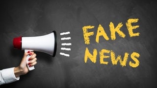 Schriftzug "Fake News" kommt aus einem Megafon