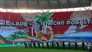 Choreographie der Fans des VfB Stuttgart vor dem DFB-Pokalfinale 2026