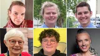 Porträts von Menschen, die sich für die queere Menschen in Rheinland-Pfalz einsetzen.