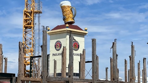 Baustelle mit Paulanerturm: Das Münchner Großereignis hat viele Monate Vorlaufzeit