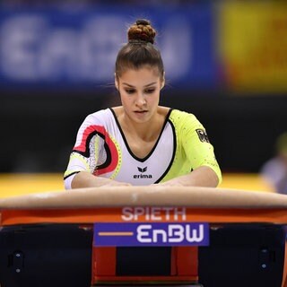Turnerin Michelle Timm (hier am Sprung beim DTB-Pokal in Stuttgart) mit Vorwürfen gegen den DTB und den Bundesstützpunkt Stuttgart