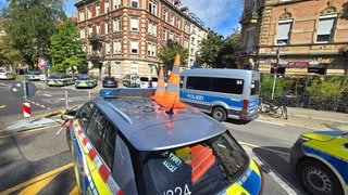 Polizeiautos in Kriegsstrasse Karlsruhe