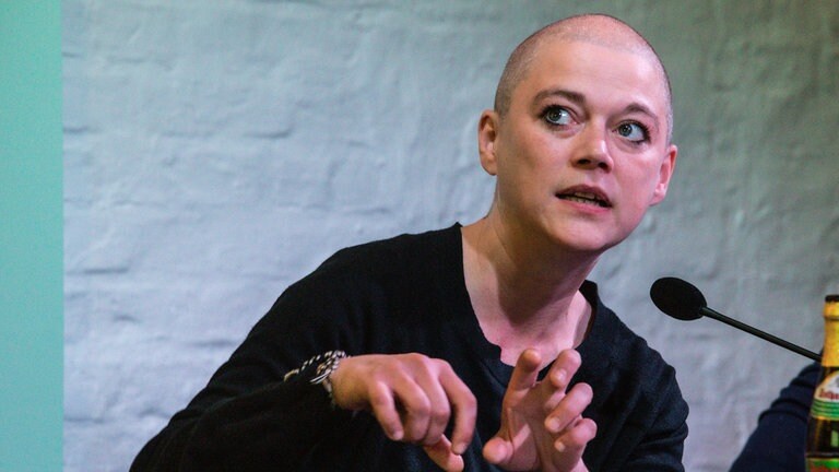 Nancy Hünger, Lesung bei der Lyrikline Hör-Lounge im Haus der Poesie Berlin