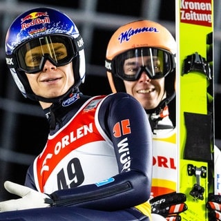 Die Skispringer Andreas Wellinger und Stefan Kraft