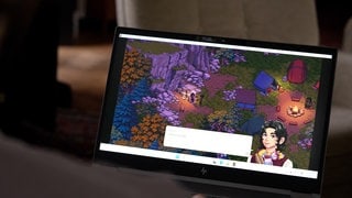 Gamescom 2026: Das Spiel "Paragons Hand" auf einem Laptop. Die beiden Tübinger Entwickler stellen es auf der Gamescom in Köln vor.