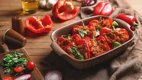 Gefüllte Paprika mit Hackfleisch