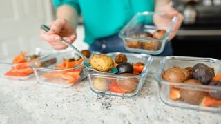 Frische Mahlzeiten-Vorbereitungsboxen. Symbolfoto.