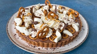 Orangen-Schokoladentarte mit Brezelcrunch