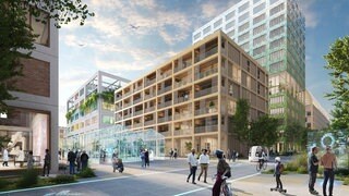 Planungsentwurf des niederländischen Architekturbüros MVRDV:  KI-Ökosystem Ipai  Heilbronn