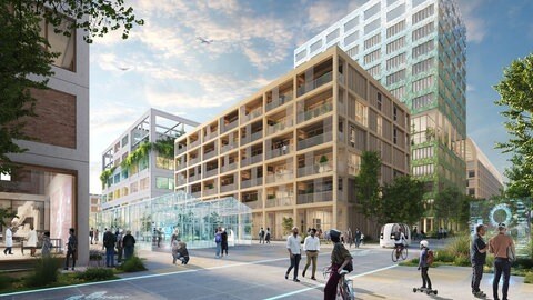 Planungsentwurf des niederländischen Architekturbüros MVRDV:  KI-Ökosystem Ipai  Heilbronn