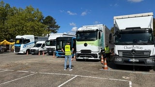 Die Test-Fahrzeuge bei der Weltmeisterschaft der Berufskraftfahrer