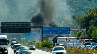 Unfall auf der A5 bei Karlsruhe