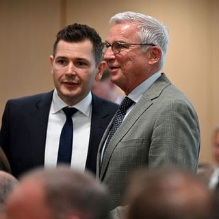 Bei der Sitzung der CDU-Landtagsfraktion wurde Tobias Vogt (links) zum neuen Fraktionschef gewählt. Thomas Strobl (rechts) soll neuer Landtagspräsident in BW werden. 