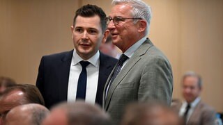Bei der Sitzung der CDU-Landtagsfraktion wurde Tobias Vogt (links) zum neuen Fraktionschef gewählt. Thomas Strobl (rechts) soll neuer Landtagspräsident in BW werden. 
