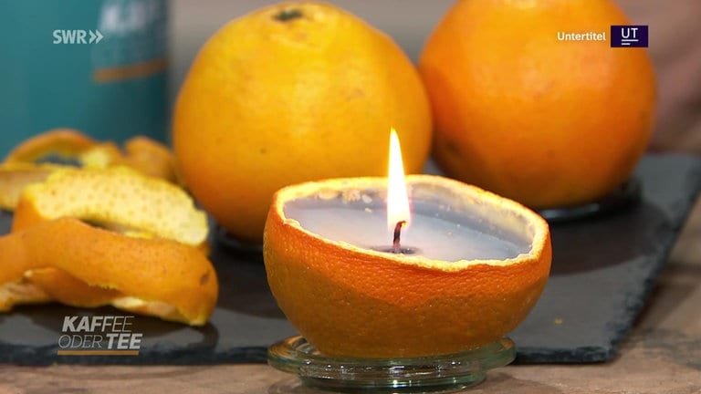 Orangenkerze und Orangenöl selber machen
