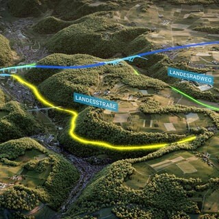 Der geplante Neubau der A8 zwischen Mühlhausen und Hohenstadt: Linien zeigen die alte und neue Streckenführung des Albaufstiegs.