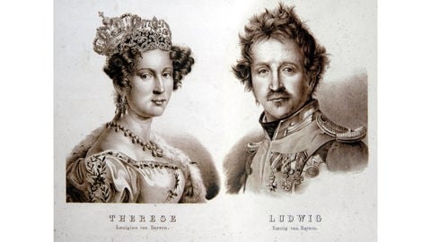 Prinzessin Therese Charlotte Louise von Sachsen-Hildburghausen (1792-1854) heiratete 1810 den bayerischen Kronprinzen Ludwig (1786-1868). Therese ist Namensgeberin der Theresienwiese und war von 1825 bis 1848 Königin von Bayern.