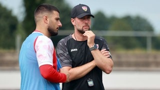 Sebastian Hoeneß und Deniz Undav vom VfB Stuttgart