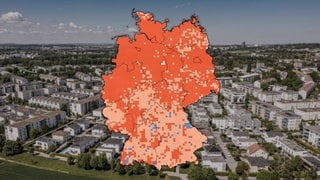 Luftaufnahme einer modernen Wohnsiedlung in Ludwigsburg