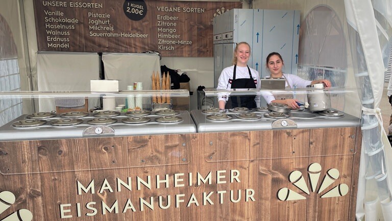 Passend zum heißen Maimarkt-Wetter ... Hier gibts sogar vegane Eissorten 